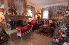 Maison du Cry - The living room and fireplace