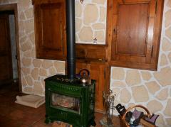 Ferme de Gys - Log burner and original fireside cupboards