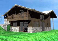 Chalet Les Fleurs des Seytroux 2 - 3D model of the finished project.