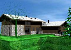 Chalet Les Fleurs des Seytroux 2 - 3D model of the finished project.