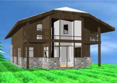 Chalet Les Fleurs des Seytroux 1 - 3D model of the finished project.