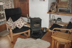 Chalet Frasserands - The living space and wood burner