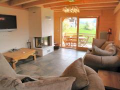 Chalet Mathonex - Sitting area with fire