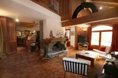 Chalet Nant Favre - The living room and fireplace