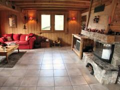 Chalet Plein Sud - Open plan living with feature fireplace