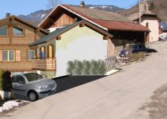 Chalet du Rocher, Appt. T2b - Access to the parking area from the road