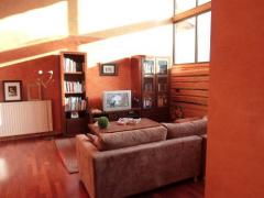 Chalet Le Toit des Mésanges - The sitting room on the mezzanine